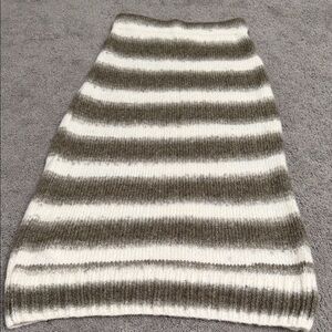 Mango Striped Midi Skirt